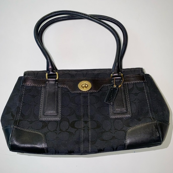 Coach Handbags - Coach Signature Hampton Canvas and Leather Turn-lock Carryall Bag Coach Purse